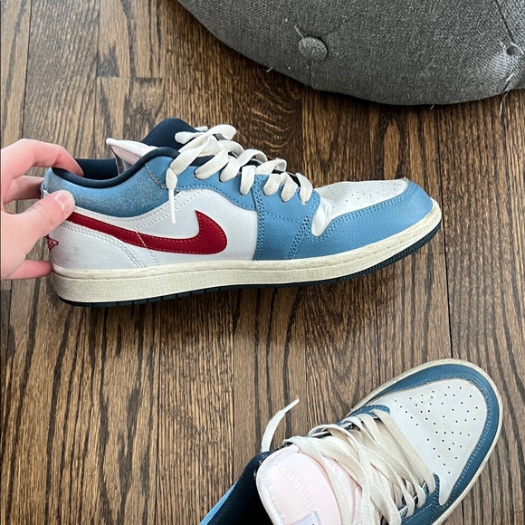 Nike Air Jordan Low Blue and White Sneakers - Picture 7 of 8